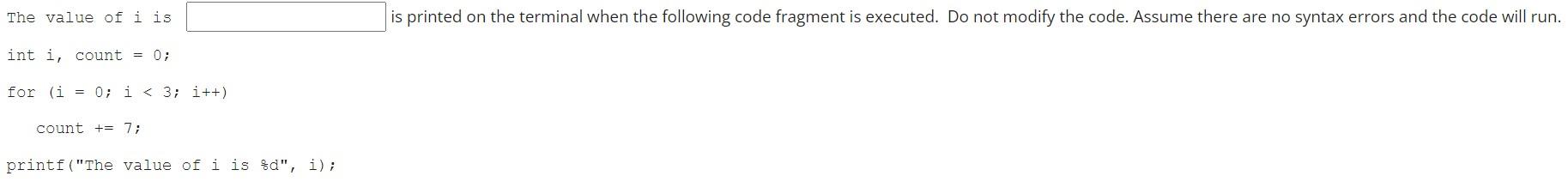 Solved nt i, count =0; or (i=0;i