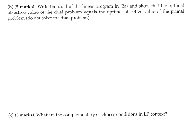 Solved (15 Marks) (a) (5 Marks) Solve The Following Linear | Chegg.com