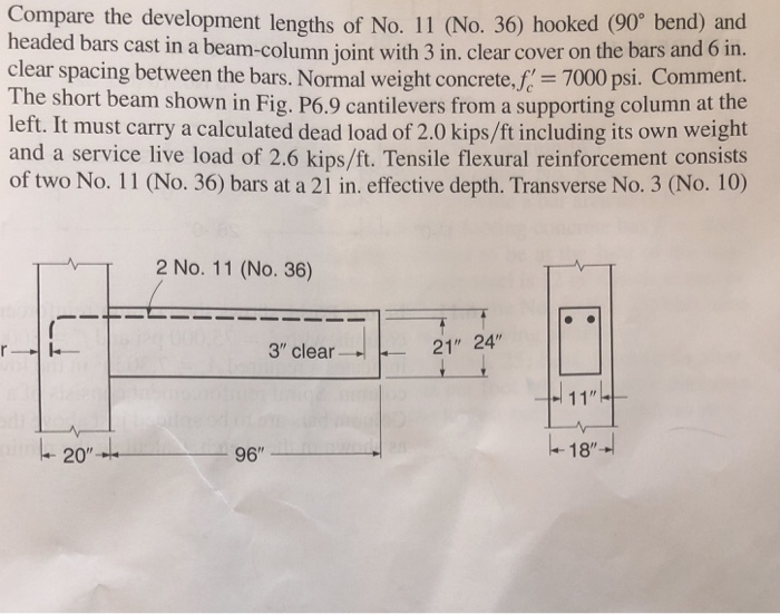 Solved Compare the development lengths of No. 11 (No. 36)