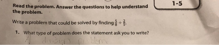 Solved 1-5 Read the problem. Answer the questions to help | Chegg.com