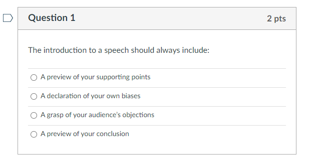 the specific goal statement of a speech should quizlet