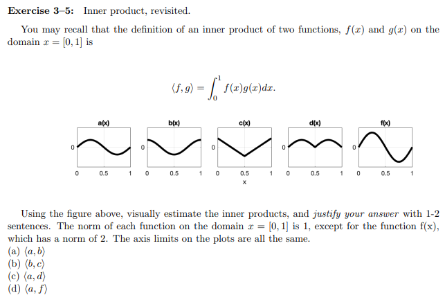 Solved Exercise 3-5: Inner product, revisited.You may recall | Chegg.com