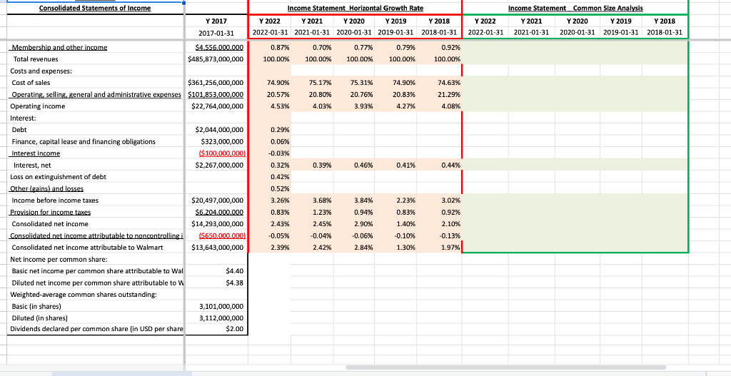 Solved Fill out the income statement for common size | Chegg.com