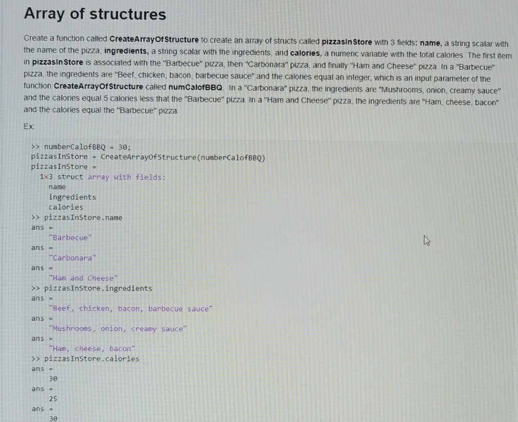 Array of structures Create a function called | Chegg.com