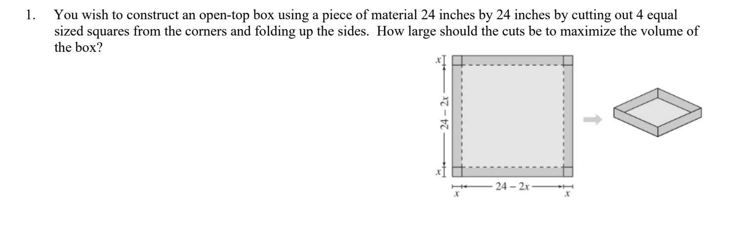 Solved You wish to construct an open-top box using a piece | Chegg.com