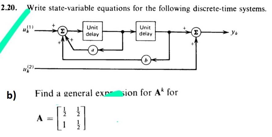 Solved 2.20. Write state-variable equations for the | Chegg.com
