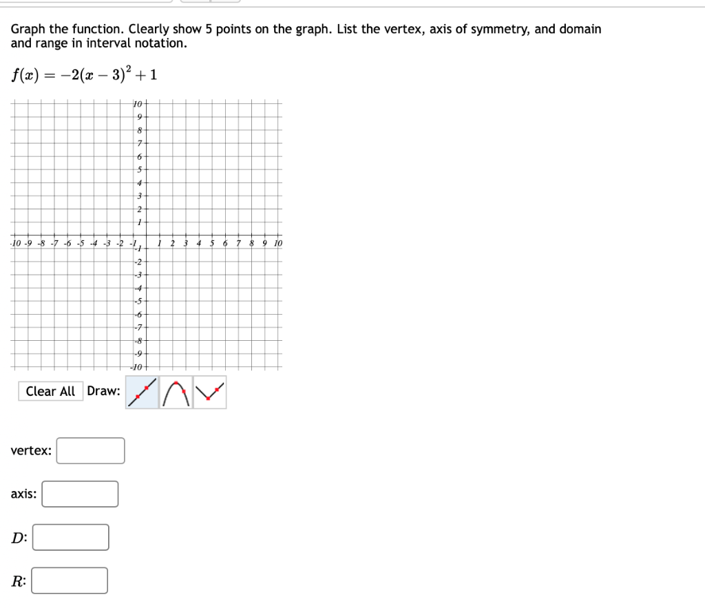 Solved Graph the function. Clearly show 5 points on the | Chegg.com
