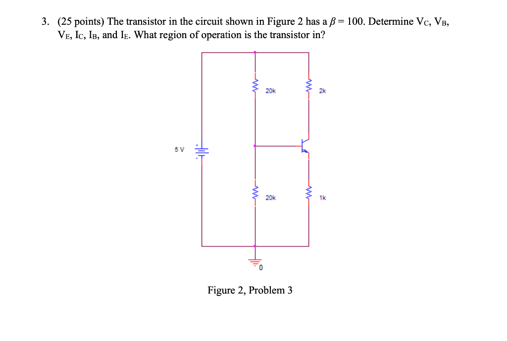 Solved 3. (25 points) The transistor in the circuit shown in | Chegg.com