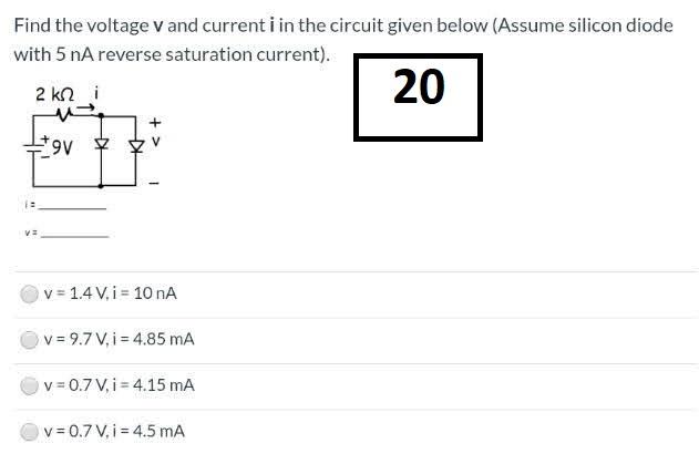 Solved Find the voltage V and currenti in the circuit given | Chegg.com