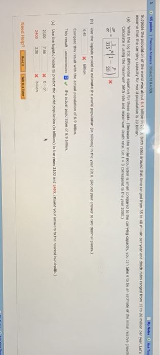 Solved s 115 points 94.009 Suppose the population of the | Chegg.com