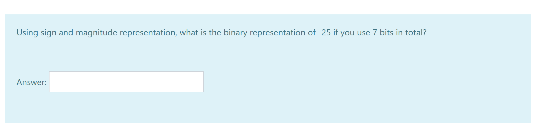 sign magnitude representation of binary number