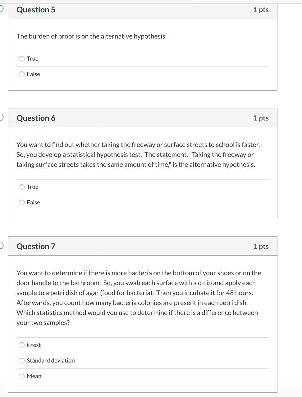 Solved Question 5 1 pts The burden of proof is on the | Chegg.com