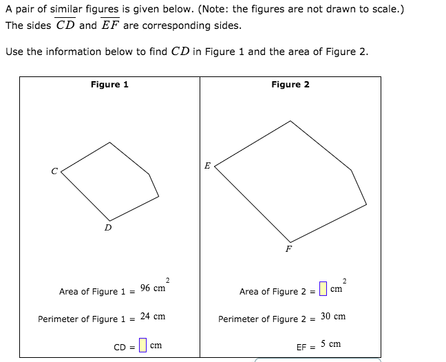 Solved A Pair Of Similar Figures Is Given Below Note T Chegg Com