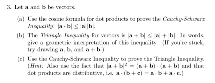 Solved 3. Let A And B Be Vectors (a) Use The Cosine Formula | Chegg.com