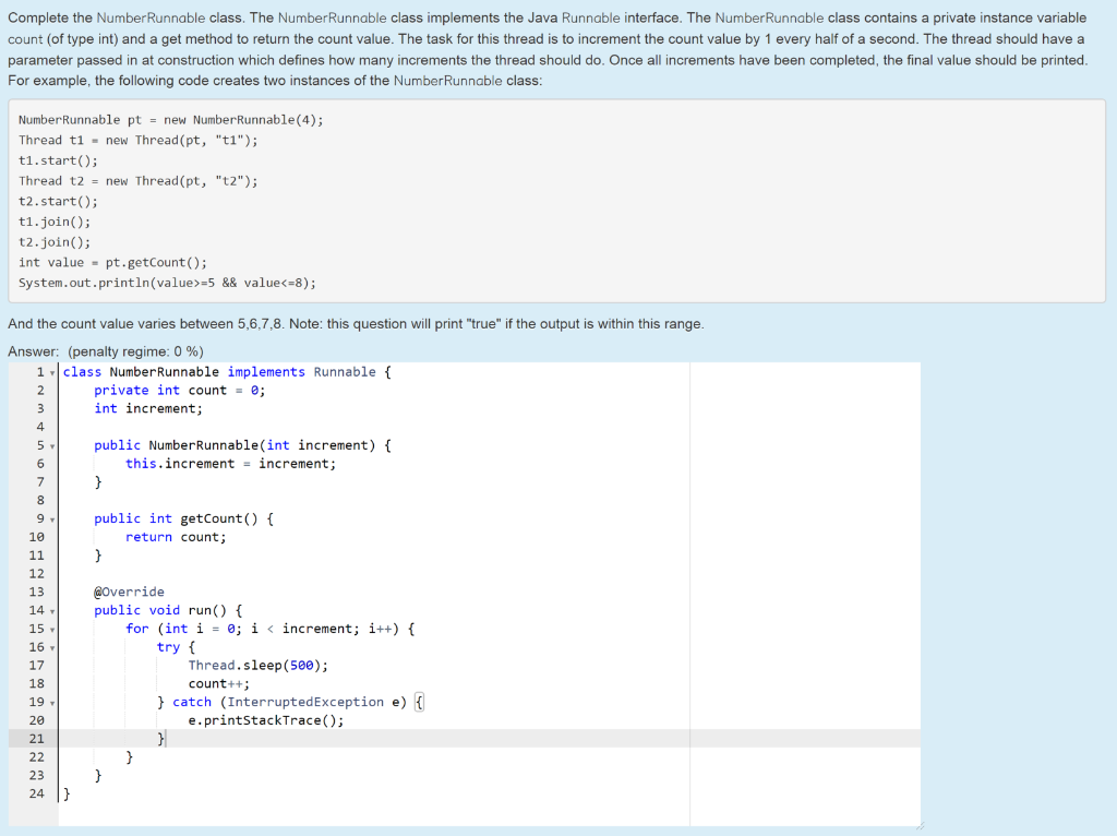 Complete The Number Runnable Class The Number 4102