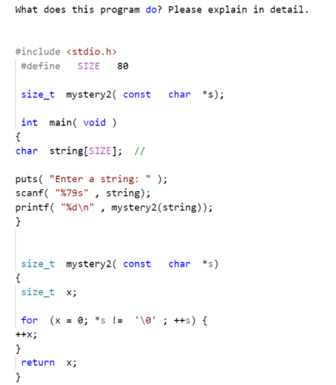 Solved What does this program do? Please explain in detail. | Chegg.com