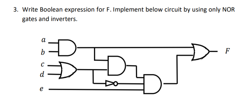 Solved 3. Write Boolean expression for F. Implement below | Chegg.com