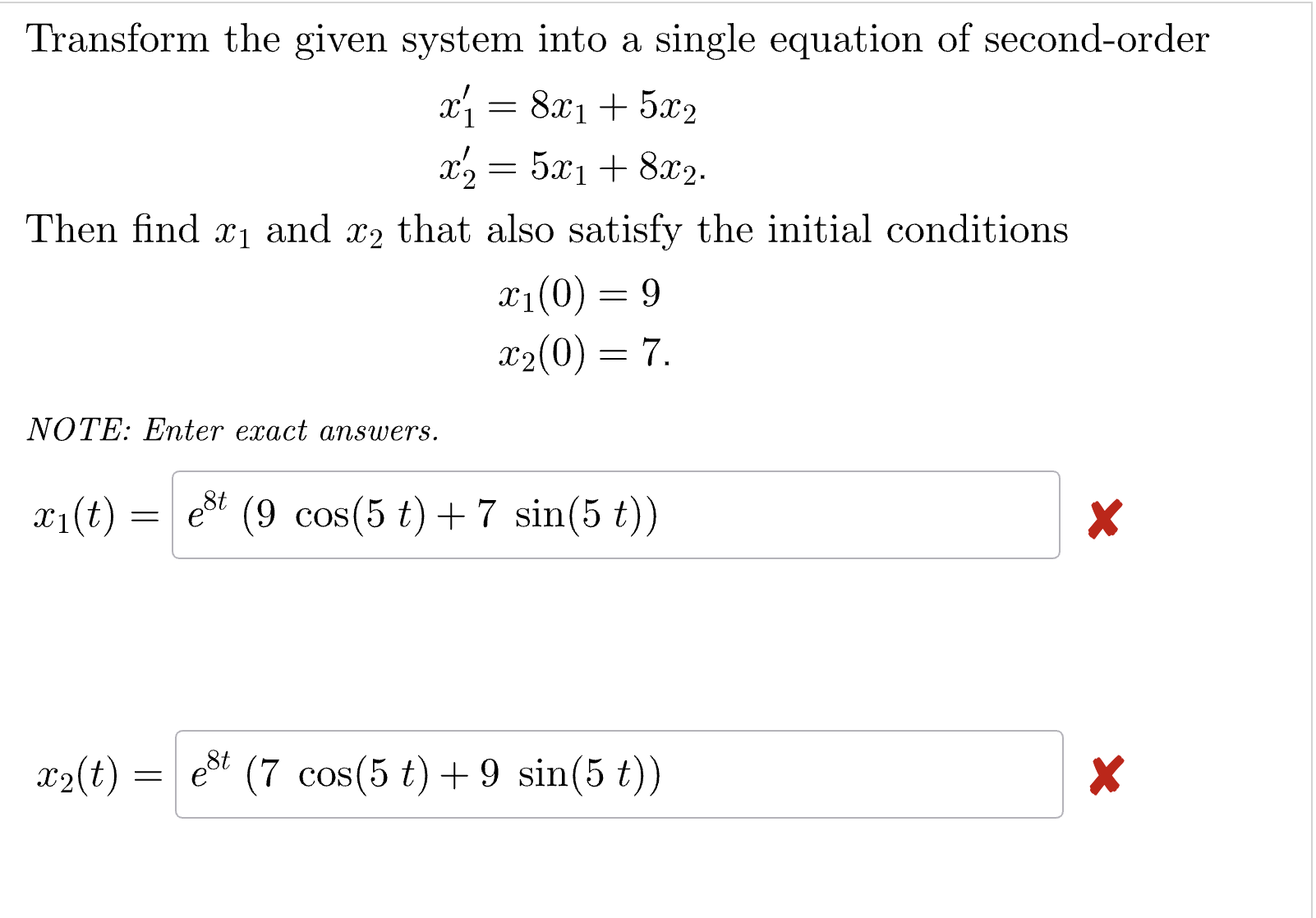 solved-transform-the-given-system-into-a-single-equation
