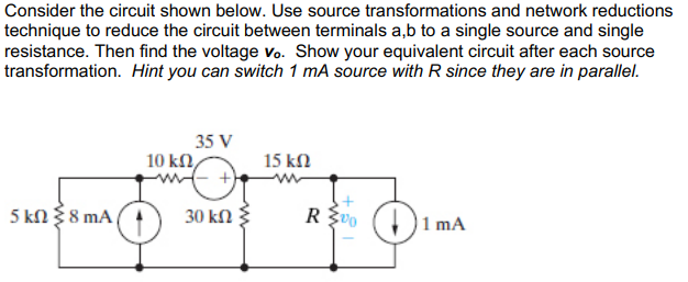 Solved Consider the circuit shown below. Use source | Chegg.com