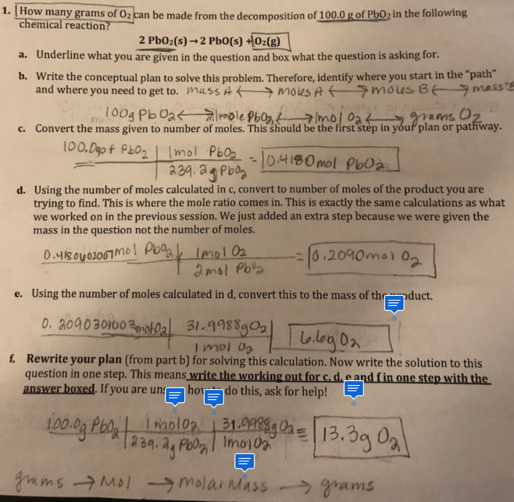 Solved 1. How many grams of O2 can be made from the | Chegg.com