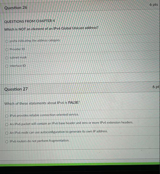 Solved 6 pts Question 26 QUESTIONS FROM CHAPTER 4 Which is | Chegg.com