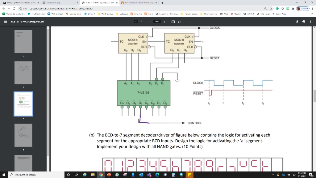 Solved (a) Figure below shows how a decoder can be used in | Chegg.com
