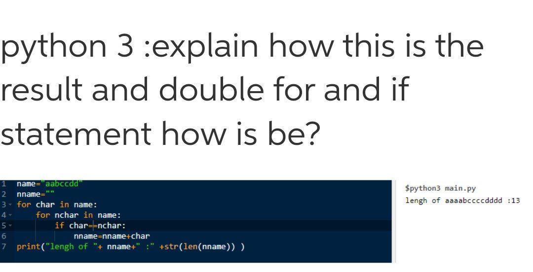Solved python 3 :explain how this is the result and double | Chegg.com
