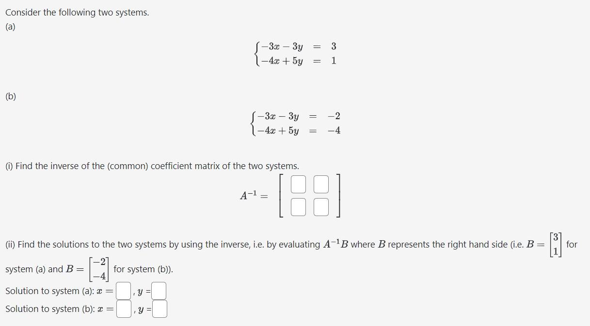 Solved Consider The Following Two Systems. (a) | Chegg.com