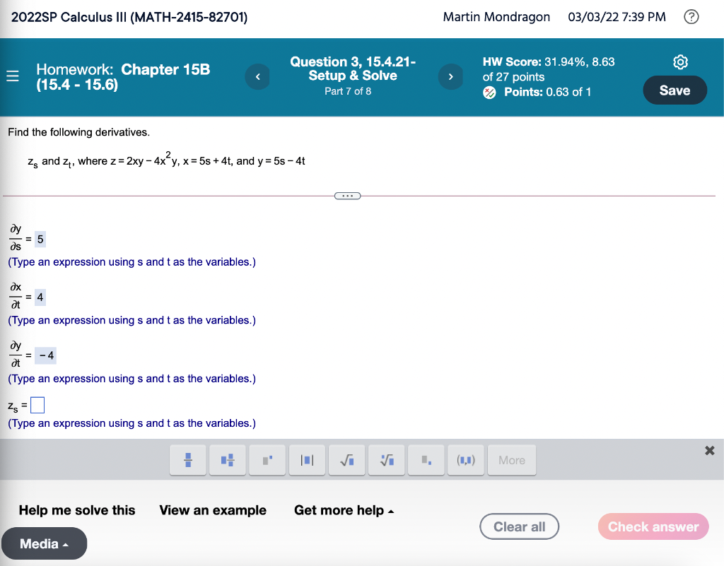 solved-find-the-following-derivatives-and-where-z-x-chegg