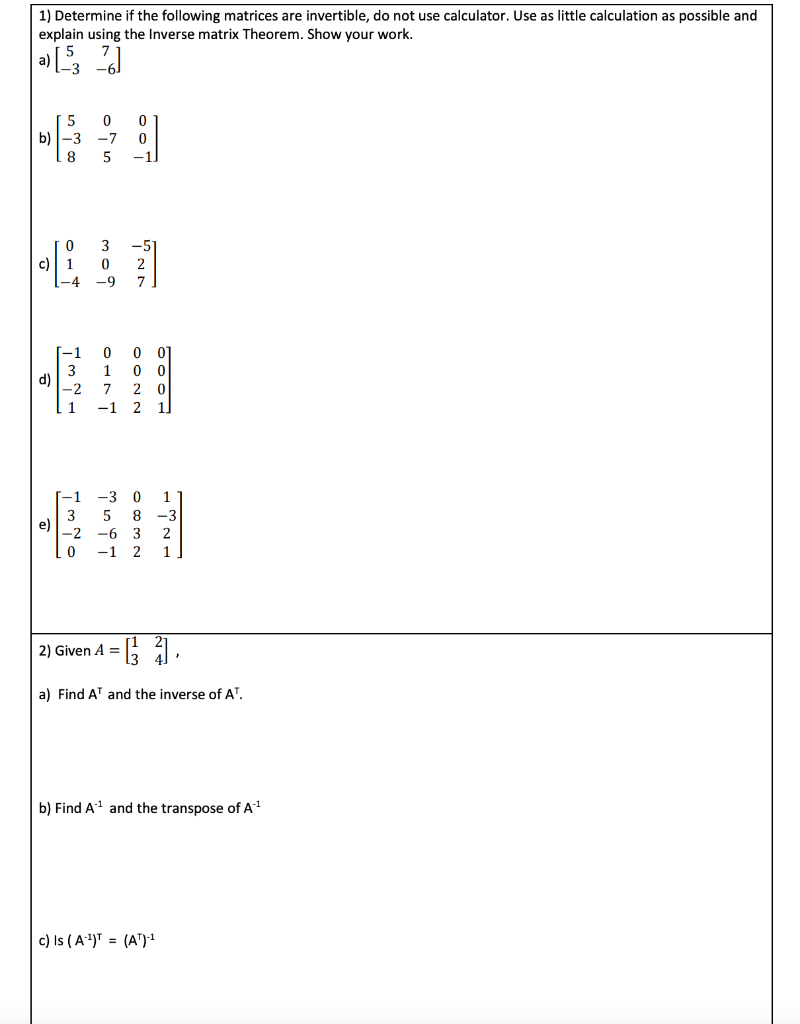 Invertible deals matrix calculator