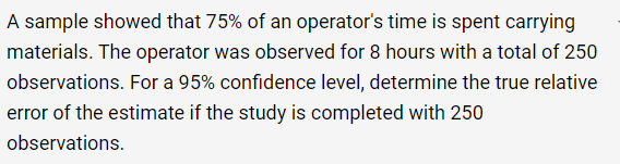 Solved A sample showed that 75% of an operator's time is | Chegg.com