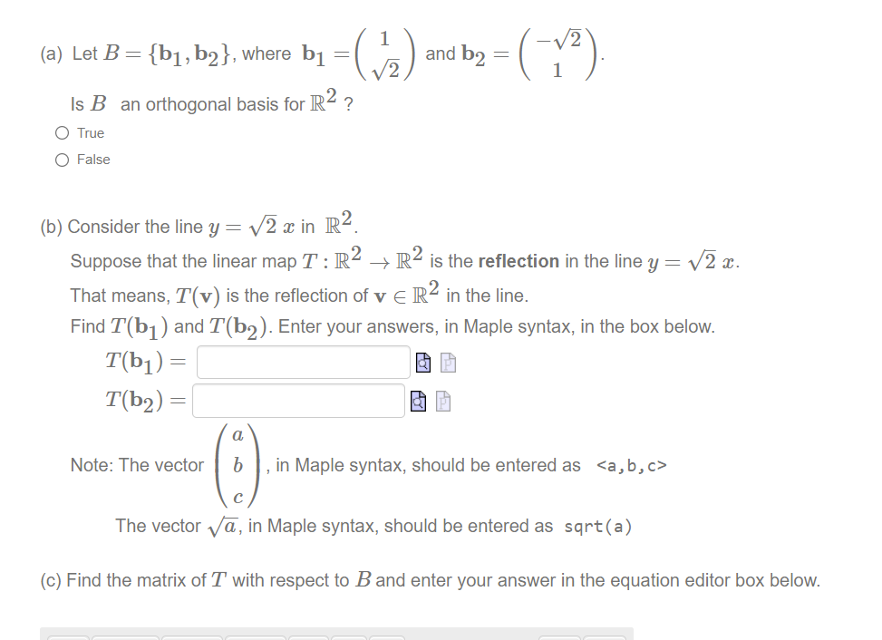 Solved (a) Let B= {bı, Bą}, Where Bị = (-2) And By = ( (73) | Chegg.com