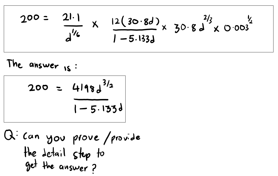 Solved 200 = 21.1 d' The answer is: 200 3/2 4198d 1-5.133d | Chegg.com