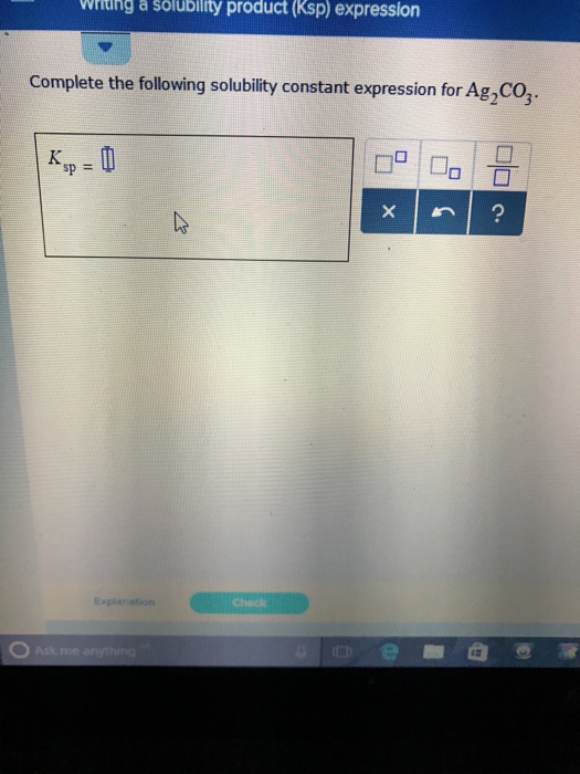 Solved complete the following solubility constant expression chegg