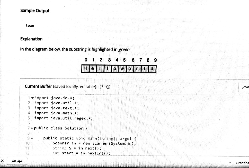 Solved in Given a string, s, and two indices, start and end, | Chegg.com