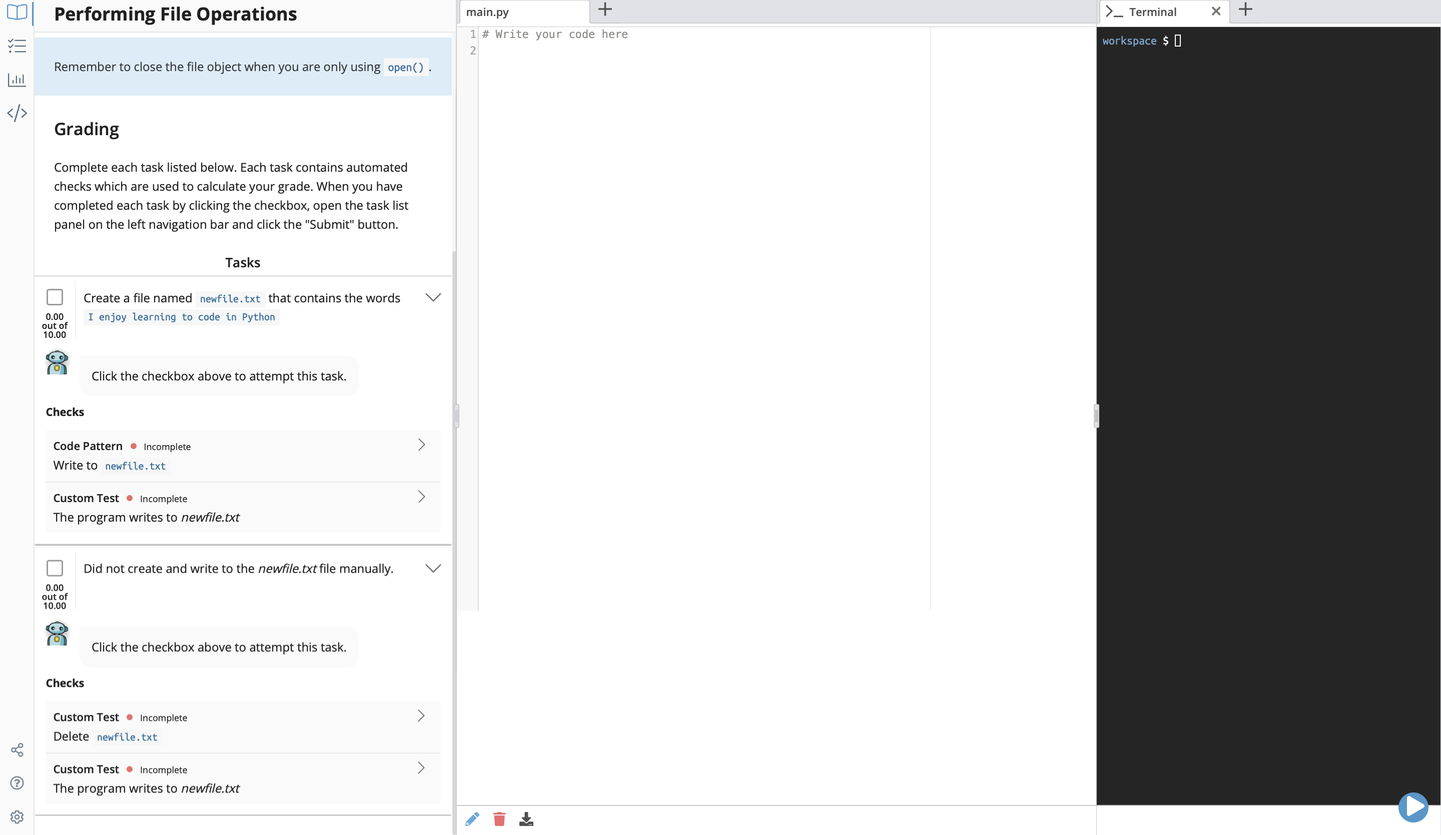 Solved Performing File Operations PYTHON PLEASE KEEP CODE AS | Chegg.com
