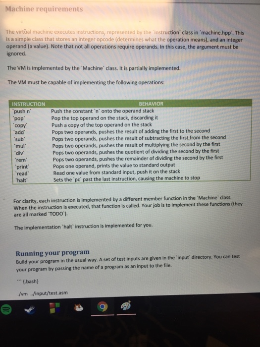 Project: Virtual Machine In this assignment you wi | Chegg.com
