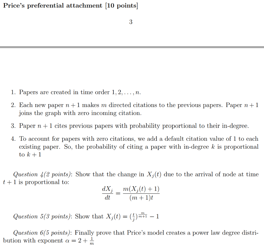 Price S Preferential Attachment 10 Points 3 1 P Chegg Com