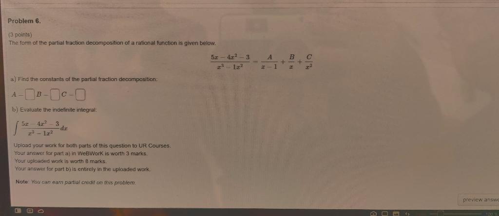 Solved Problem 6. (3 Points) The Form Of The Partial | Chegg.com