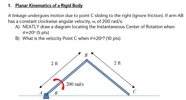 Solved Planar Kinematics Of A Rigid Body 1. A Linkage | Chegg.com