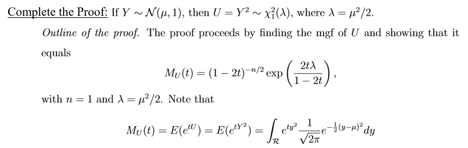 Solved Complete The Proof If Y N U 1 Then U Yº X Chegg Com