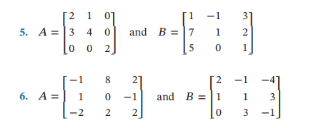 Solved In Exercises 5–6, verify that det(𝐴𝐵) = det(𝐵𝐴) | Chegg.com