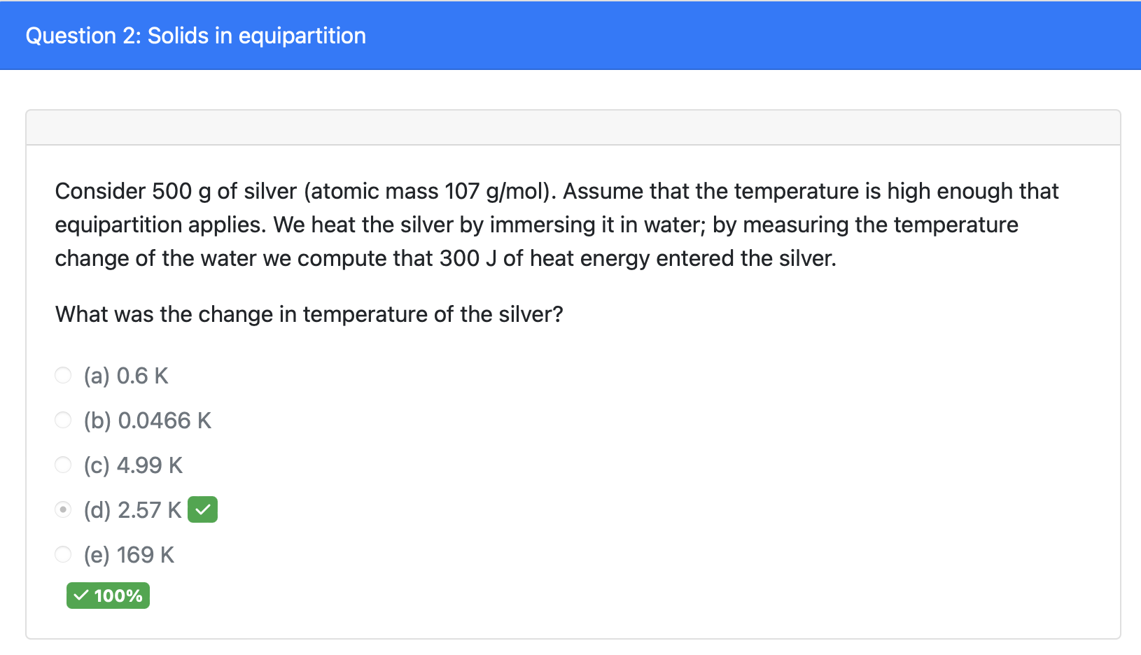 Solved Consider 500 g of silver (atomic mass 107 g/mol ). | Chegg.com