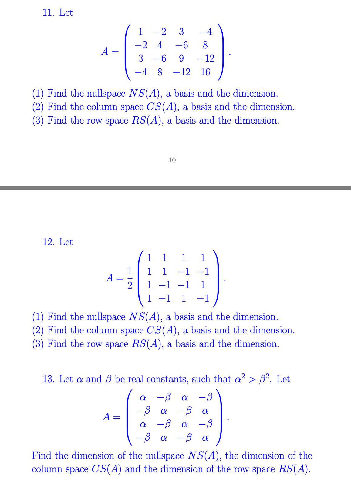 Solved 11. Let A 1 23 4 24 683 69 12 48 1216 . 1