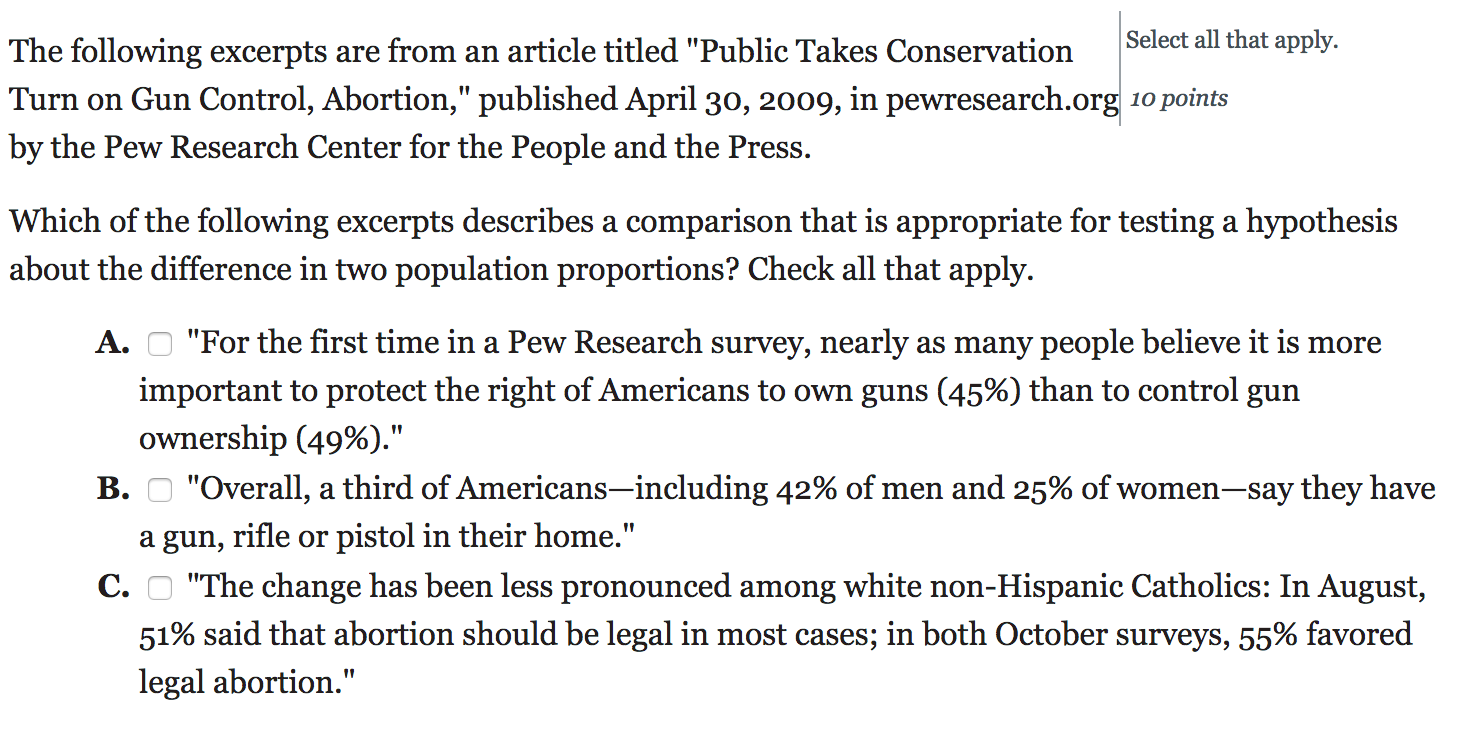 Solved Select all that apply. The following excerpts are