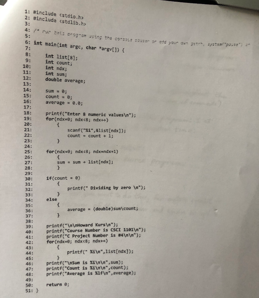 C- PROGRAMMING PROJECT #4 Design and Write a C | Chegg.com