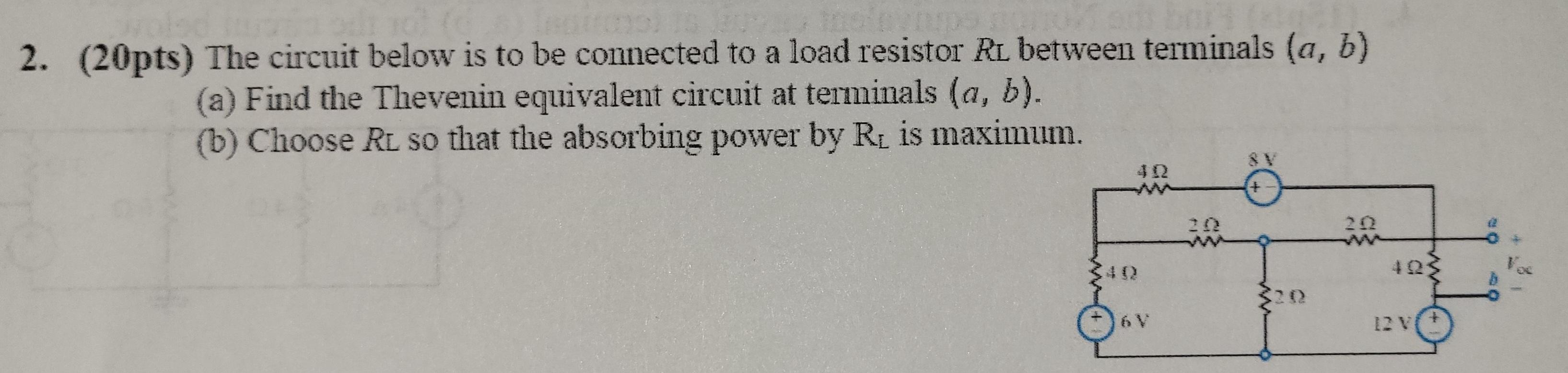 Solved (20pts) The circuit below is to be connected to a | Chegg.com
