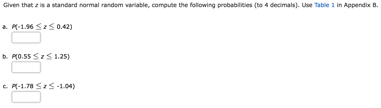 Solved Appendix B: Tables TABLE 1 CUMULATIVE PROBABILITIES | Chegg.com