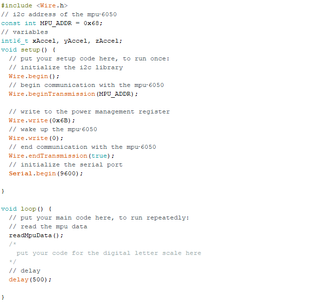 Solved #include // i2c address of the mpu-6050 const int | Chegg.com