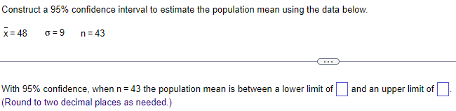 Solved Construct a 95% ﻿confidence interval to estimate the | Chegg.com